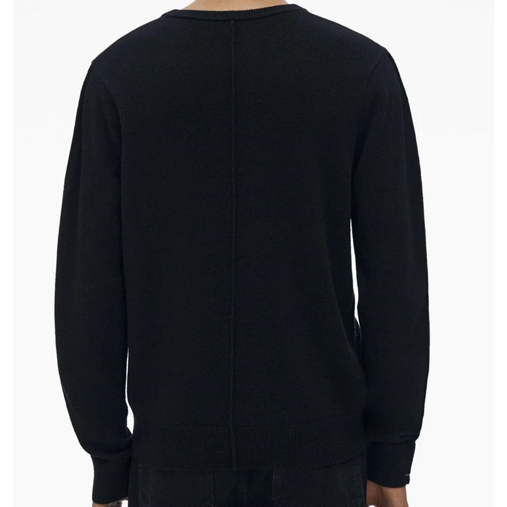 Helmut Lang Embroidered Logo Sweater Black Size L 3319